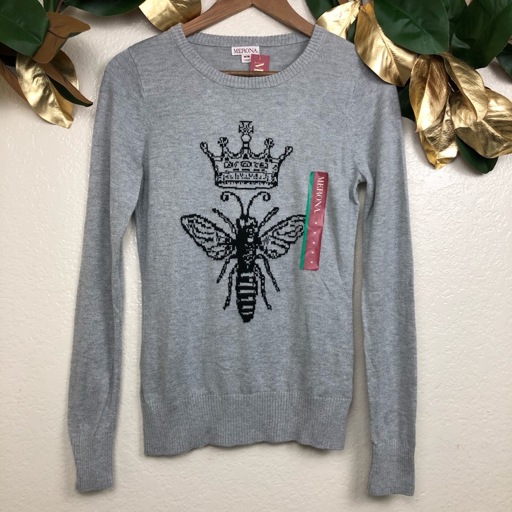 Grey Queen Bee Pullover by Merona